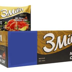 Thùng mì tôm chua cay 3 Miền Gold Ăn liền gói 75g (30 gói)
