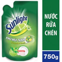 Nước rửa chén Sunlight hương Trà Xanh và Chanh gói 750g