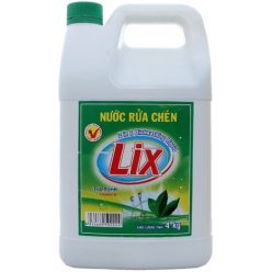Nước rửa chén Lix Vitamin E hương Trà Xanh can 4kg