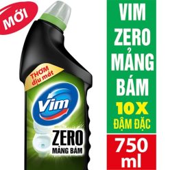Nước tẩy bồn cầu Vim Zero mảng bám Xanh chai 750ml