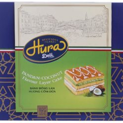 Bánh bông lan kem cốm dừa Hura 168g (6 cái)