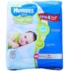 Miếng lót Huggies Dry Newborn 2 cho bé trên 1 tháng (60 miếng)
