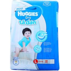 Tã dán Huggies Dry size L cho bé 8 - 13kg (38 miếng)