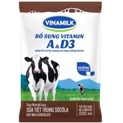 Sữa tiệt trùng Vinamilk hương Socola bịch 220ml